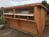 Premier Pent Pigeon Loft with transparent panels, landing perches and barred entries