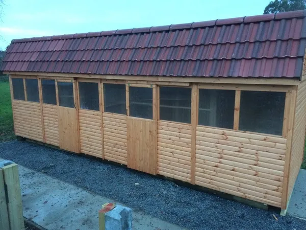 Traditional Apex Pigeon Loft with sliding doors and tiled roof, large build