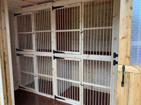 Custom kit nest boxes prepared for installation