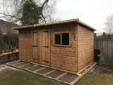 Another example of a well-proportioned modern pent timber workshop